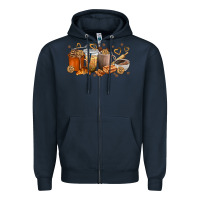 Navy cookie coffee cups Zipper Hoodie - texasbilliewilder