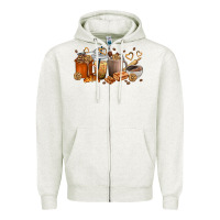 Oatmeal Heather cookie coffee cups Zipper Hoodie - texasbilliewilder