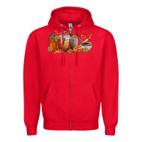 Red cookie coffee cups Zipper Hoodie - texasbilliewilder
