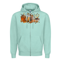 Seafoam cookie coffee cups Zipper Hoodie - texasbilliewilder
