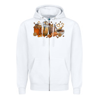 White cookie coffee cups Zipper Hoodie - texasbilliewilder