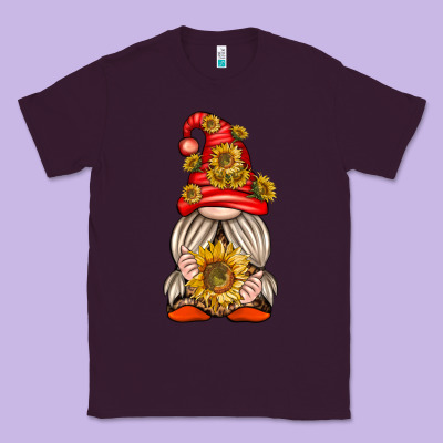 Classic Tee western gnome with sunflowers