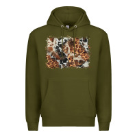 Army Green cowhide leopard background Premium Hoodie - BarkalooDesign