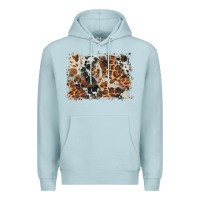 Blue Mist cowhide leopard background Premium Hoodie - BarkalooDesign