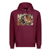 Burgundy cowhide leopard background Premium Hoodie - BarkalooDesign