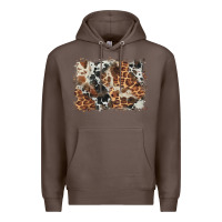 Coffee cowhide leopard background Premium Hoodie - BarkalooDesign