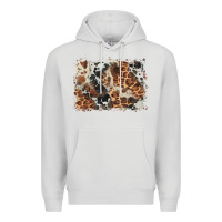 Dove Grey cowhide leopard background Premium Hoodie - BarkalooDesign