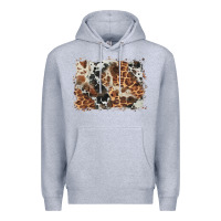 Heather Grey cowhide leopard background Premium Hoodie - BarkalooDesign