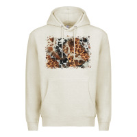 Oatmeal Heather cowhide leopard background Premium Hoodie - BarkalooDesign