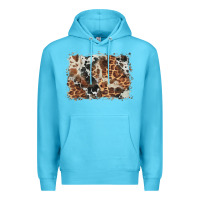 Ocean Blue cowhide leopard background Premium Hoodie - BarkalooDesign