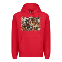 Red cowhide leopard background Premium Hoodie - BarkalooDesign
