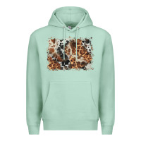 Seafoam cowhide leopard background Premium Hoodie - BarkalooDesign