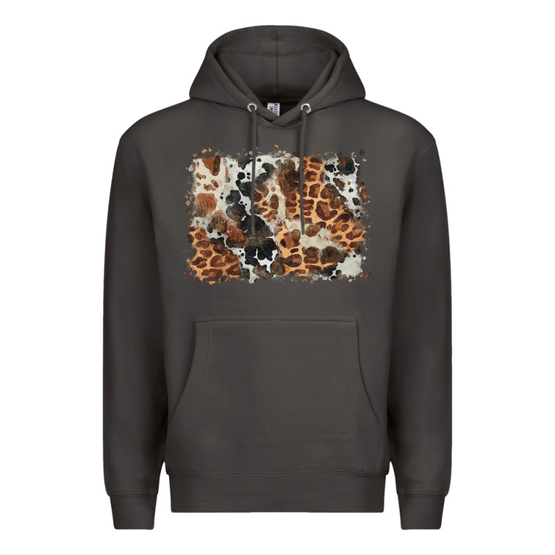 Cowhide Leopard Background Premium Hoodie by BarkalooDesign | Teevron