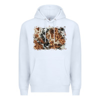 White cowhide leopard background Premium Hoodie - BarkalooDesign