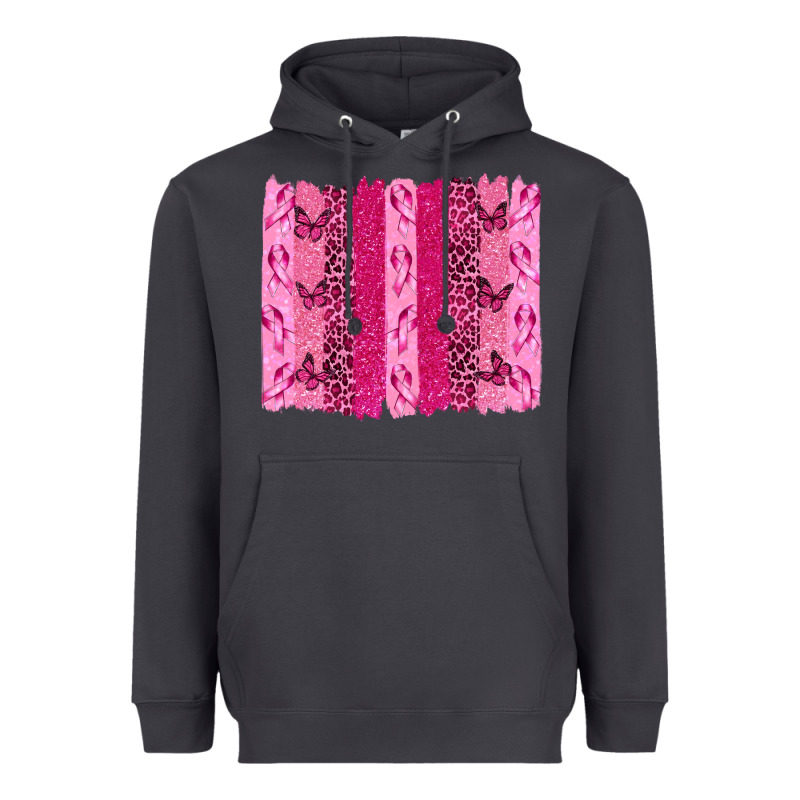 Breast Cancer Brushstrokes Heavyweight Hoodie by texasbilliewilder | Teevron
