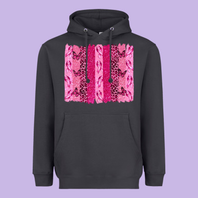 Breast Cancer Brushstrokes Heavyweight Hoodie Designed By Texasbilliewilder