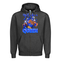 Charcoal Heather fight like a queen navy blue colon cancer afro gir Zipper Hoodie - RanaPortraitStore