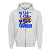 Dove Grey fight like a queen navy blue colon cancer afro gir Zipper Hoodie - RanaPortraitStore