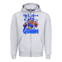 Heather Grey fight like a queen navy blue colon cancer afro gir Zipper Hoodie - RanaPortraitStore