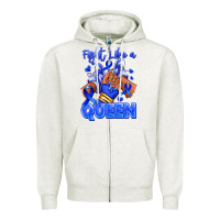 Oatmeal Heather fight like a queen navy blue colon cancer afro gir Zipper Hoodie - RanaPortraitStore