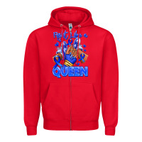 Red fight like a queen navy blue colon cancer afro gir Zipper Hoodie - RanaPortraitStore