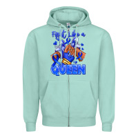 Seafoam fight like a queen navy blue colon cancer afro gir Zipper Hoodie - RanaPortraitStore