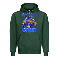 Sports Green fight like a queen navy blue colon cancer afro gir Zipper Hoodie - RanaPortraitStore
