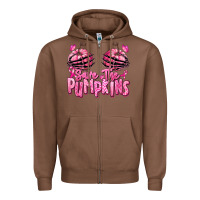 Chestnut save the pumpkins breast cancer Zipper Hoodie - RanaPortraitStore