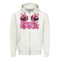 Oatmeal Heather save the pumpkins breast cancer Zipper Hoodie - RanaPortraitStore