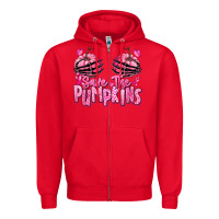 Red save the pumpkins breast cancer Zipper Hoodie - RanaPortraitStore