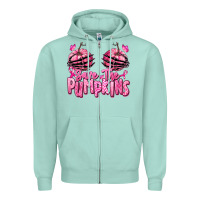 Seafoam save the pumpkins breast cancer Zipper Hoodie - RanaPortraitStore
