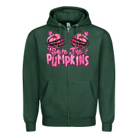 Sports Green save the pumpkins breast cancer Zipper Hoodie - RanaPortraitStore