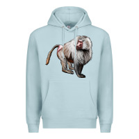 Blue Mist baboon Premium Hoodie - LillyAllenDesigns