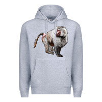Heather Grey baboon Premium Hoodie - LillyAllenDesigns