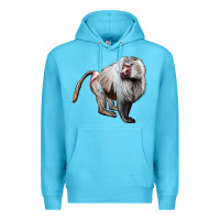 Ocean Blue baboon Premium Hoodie - LillyAllenDesigns
