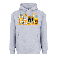 Heather Grey bumble bee coffee cups Heavyweight Hoodie - Zillion Design Studio