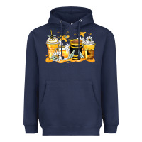 Navy bumble bee coffee cups Heavyweight Hoodie - Zillion Design Studio