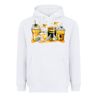 White bumble bee coffee cups Heavyweight Hoodie - Zillion Design Studio