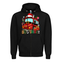 Black christmas bus driver Zipper Hoodie - Zillion Design Studio
