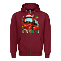 Burgundy christmas bus driver Zipper Hoodie - Zillion Design Studio