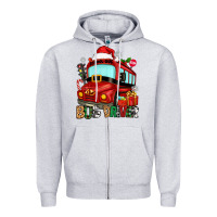 Heather Grey christmas bus driver Zipper Hoodie - Zillion Design Studio