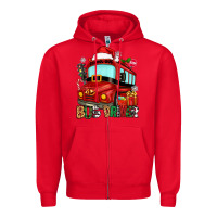 Red christmas bus driver Zipper Hoodie - Zillion Design Studio