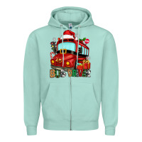 Seafoam christmas bus driver Zipper Hoodie - Zillion Design Studio
