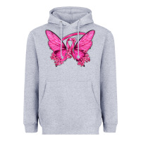 Breast Cancer Butterfly Heavyweight Hoodie | Teevron