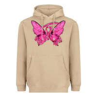 Mushroom Breast Cancer Butterfly Heavyweight Hoodie - texasbilliewilder