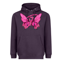Plum Breast Cancer Butterfly Heavyweight Hoodie - texasbilliewilder