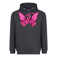 Smoke Breast Cancer Butterfly Heavyweight Hoodie - texasbilliewilder