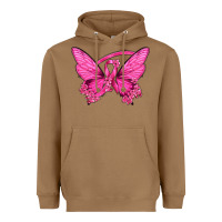 Toasted Coconut Breast Cancer Butterfly Heavyweight Hoodie - texasbilliewilder