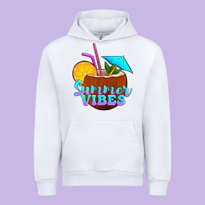 Summer Vibes Coconut Drink Urban Hoodie Designed By Jasminsmagicworld