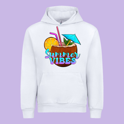 Summer Vibes Coconut Drink Urban Hoodie Designed By Jasminsmagicworld